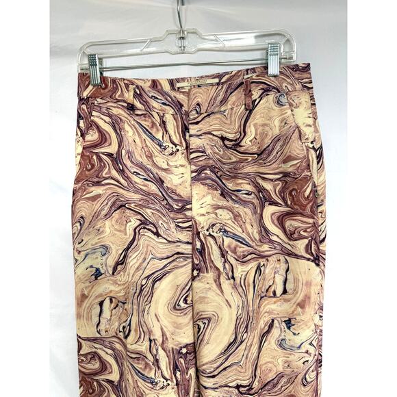 Scotch & Soda Pink Marble Print Pants Edie Wide Leg Size 29, Silk Satin Feel - Picture 4 of 7